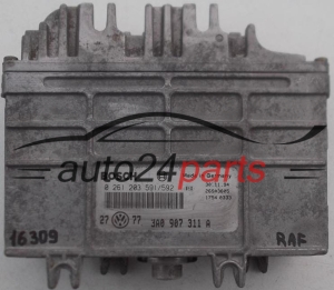 KOMPUTER STEROWNIK SILNIKA VW VOLKSWAGEN GOLF 1.8 BOSCH 0 261 203 591/592, 0261203591, 3A0 907 311 A, 3A0907311A