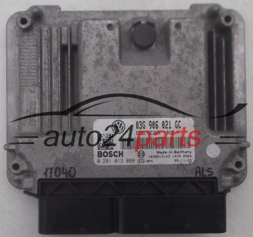MOTORSTEUERGERÄT ECU STEUERGERAT VW VOLKSWAGEN TOURAN 2.0 TDI BOSCH 0 281 013 088, 0281013088, 03G 906 021 GC, 03G906021GC