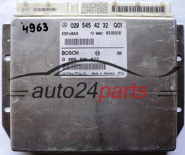 ABS STEROWNIK ESP + BAS MERCEDES W168 A-KLASA BOSCH 0265109477, 0 265 109 477, 0295454232, 029 545 42 32 Q01