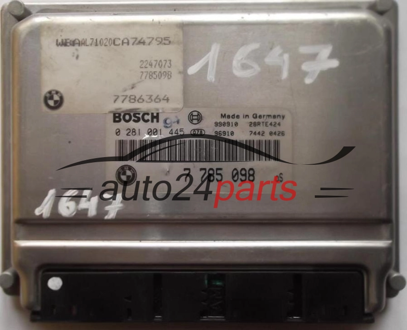 ECU CENTRALITA DE MOTOR BMW E46 320 2.0 D BOSCH 0281001445, 0 281 001 445, 7785098, 7 785 098
