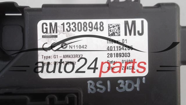CENTRALKA MODUL STEROWNIK BSI OPEL CORSA D 13308948 MJ, 28189303