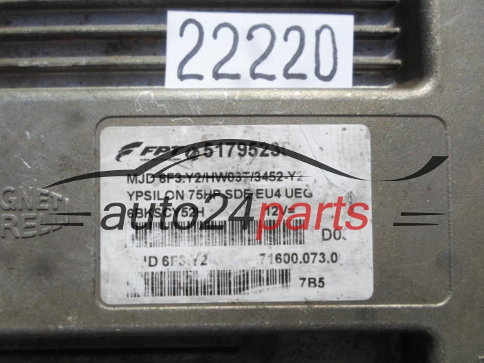 MOTORSTEUERGERÄT ECU STEUERGERAT LANCIA YPSILON 1.3 JTD MJD.6F3.Y2, MJD6F3Y2, 51795235