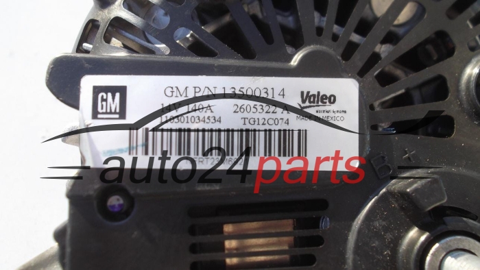 ALTERNATOR OPEL ASTRA CORSA MERIVA INSIGNIA ZAFIRA VALEO 140A TG12C074 13500314 1202119