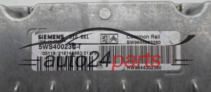 CENTRALITA DE MOTOR CITROEN PEUGEOT 5WS40023C-T, 5WS40023CT, SW9644803380, HW9644302380 