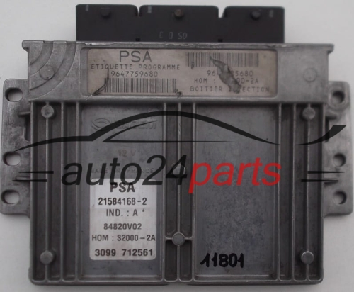 CALCULATEUR MOTEUR PEUGEOT 206 1.4 9647759680, SAGEM 21584168-2, 215841682