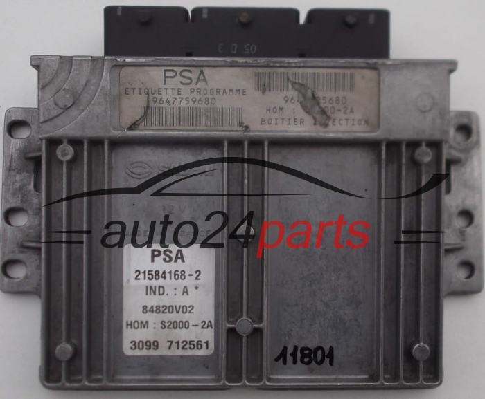 CALCULATEUR MOTEUR PEUGEOT 206 1.4 9647759680, SAGEM 21584168-2, 215841682