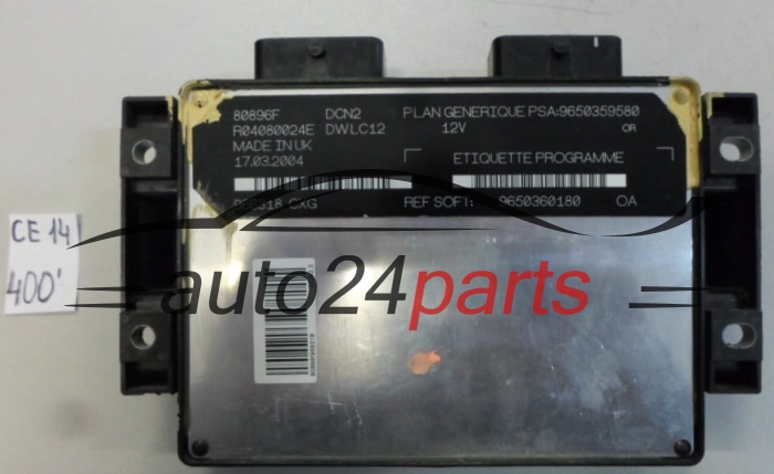 CENTRALITA DE MOTOR CITROEN PEUGEOT 1.9 D R04080024E, 9650360180, 9650359580 