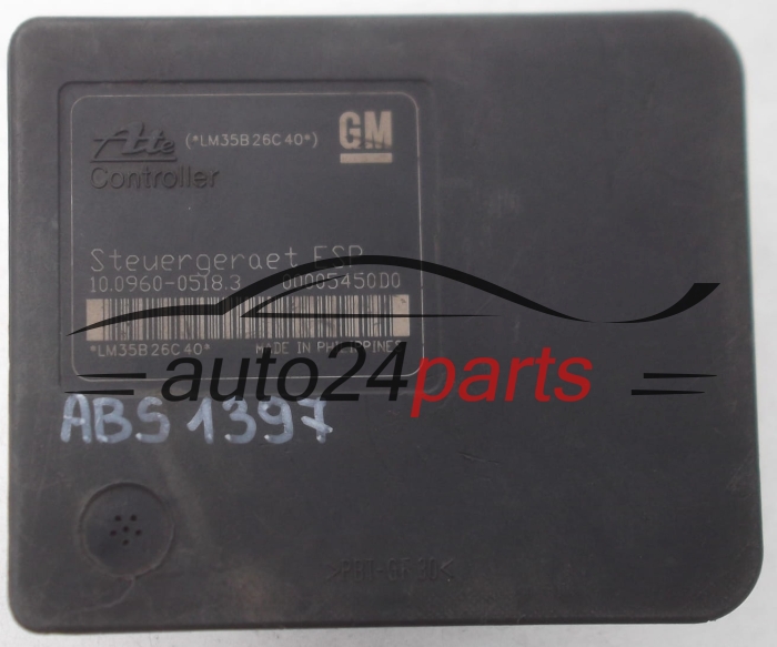 POMPE HYDRAULIQUE ET CALCULATEUR dABS OPEL ASTRA H ZAFIRA B  13 157 578, 13157578, ATE 10.0206-0128.4, 10020601284, 10.0960-0518.3, 10096005183