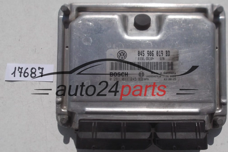 KOMPUTER STEROWNIK SILNIKA VW VOLKSWAGEN LUPO 1.4 TDI BOSCH 0 281 011 245, 0281011245, 045 906 019 BD, 045906019BD