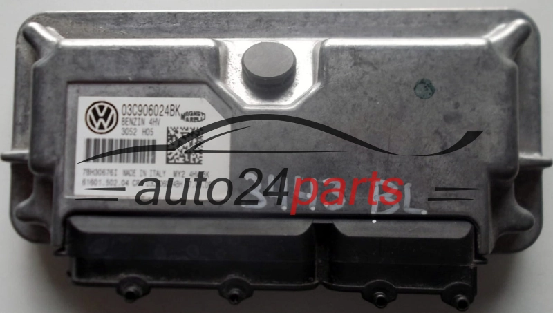 KOMPUTER STEROWNIK SILNIKA VOLKSWAGEN SEAT IBIZA 1.4 MAGNETI MARELLI MY2 4HV.BK, MY24HVBK, 03C 906 024 BK, 03C906024BK, 03C 906 024 BH, 03C906024BH, 61601.502.04, 6160150204