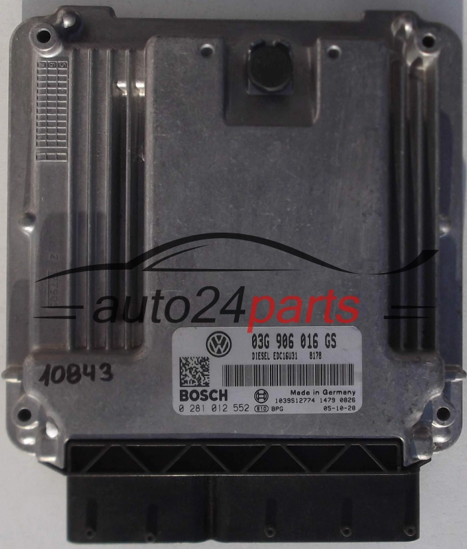 KOMPUTER STEROWNIK SILNIKA SKODA SUPERB 1.9 TDI BOSCH 0281012552, 03G906016GS 