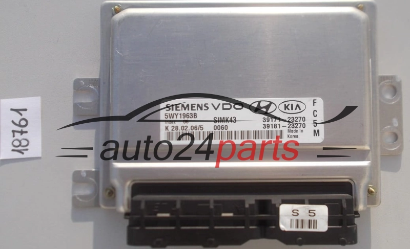 KOMPUTER STEROWNIK SILNIKA HYUNDAI TUCSON 2.0 SIEMENS 5WY1963B, 39171-23270, 3917123270, 39181-23270, 3918123270