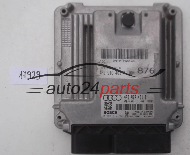  KOMPUTER STEROWNIK SILNIKA AUDI A6 3.0 TDI BOSCH 0281012559, 0 281 012 559, 4F0907401B, 4F0 907 401 B, 4F2910401T, 4F2 910 401 T 
