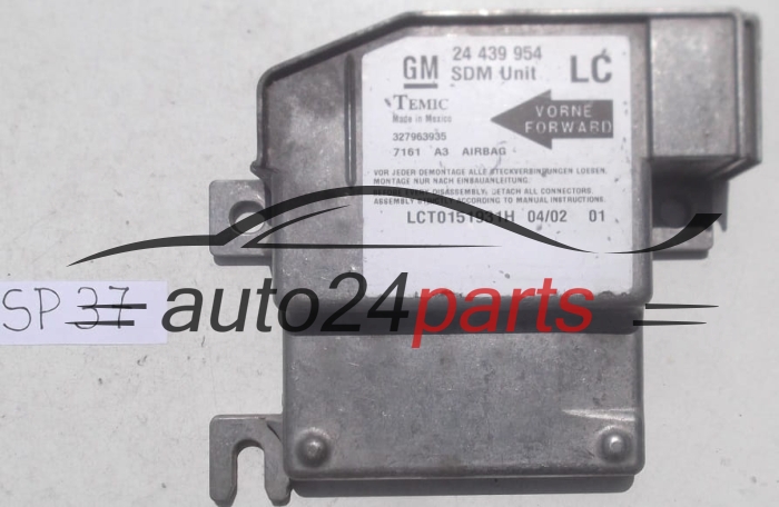 AIRBAG STEUERGERAT OPEL CORSA C 24439954 LC, 24 439 954 LC, 9199176, 6235022, 62 35 022, 93172323, 6235133, 62 35 133