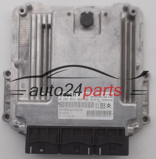 MOTORSTEUERGERÄT ECU STEUERGERÄT  CITROEN PEUGEOT 2.2 HDI BOSCH 0 281 013 666,  96 654 652 80