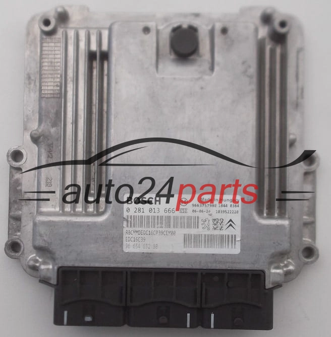MOTORSTEUERGERÄT ECU STEUERGERÄT  CITROEN PEUGEOT 2.2 HDI BOSCH 0 281 013 666,  96 654 652 80
