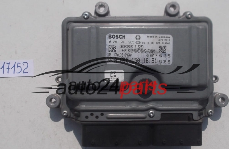 ECU CENTRALITA DE MOTOR MERCEDES B180 BOSCH 0 281 013 965, 0281013965, A 640 150 16 91, A6401501691, 6401501691