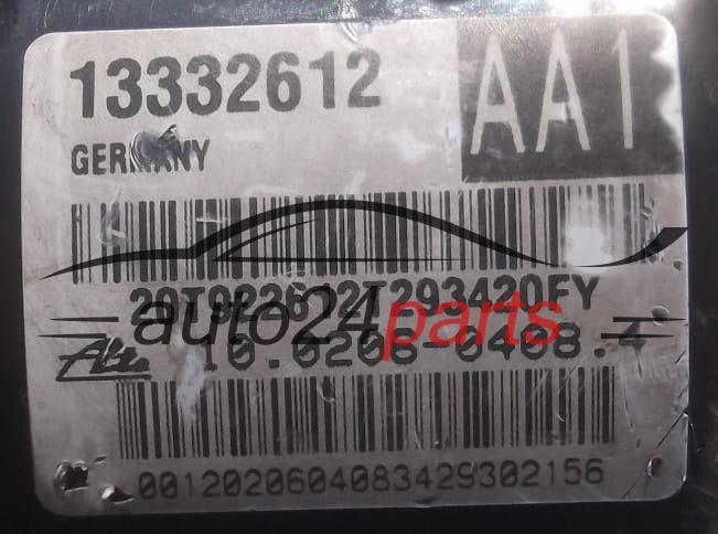 BOMBA HIDRAULICA Y CENTRALITA ABS OPEL  GM 13332612 AA1, ATE 10.0206-0408.4, 10020604084, 10.0960-4509.3, 10096045093, 28.5600-4003.3, 28560040033