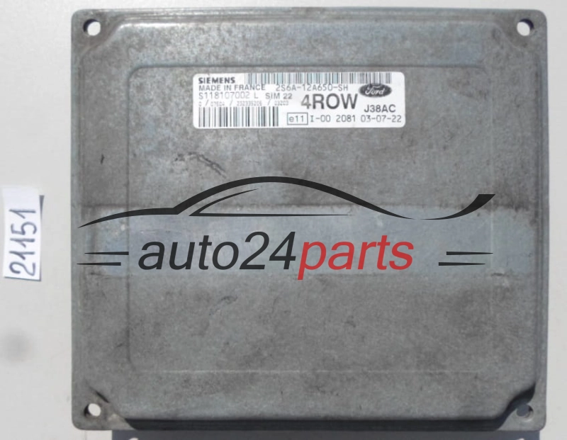 FORD FIESTA 1.4 SIEMENS S118107002 L, S118107002L, 2S6A-12A650-SH, 2S6A12A650SH, 4ROW, SIM22