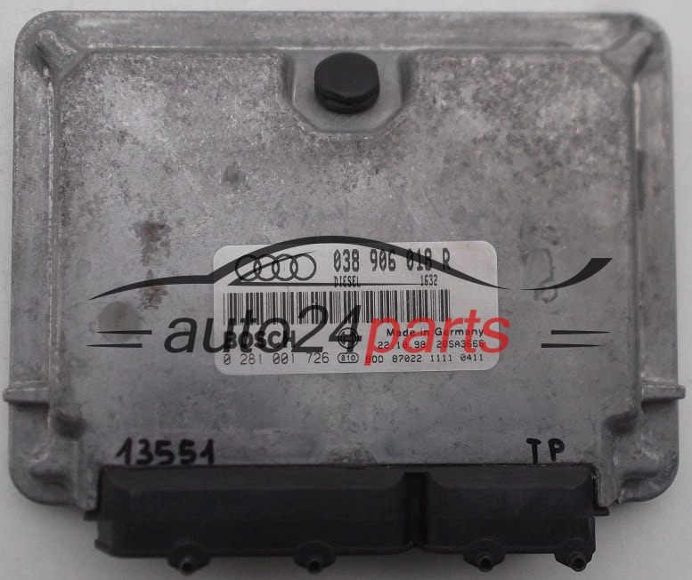 KOMPUTER STEROWNIK SILNIKA VOLKSWAGEN AUDI A4 B5 BOSCH 0 281 001 726, 0281001726, 038 906 018 R, 038906018R 