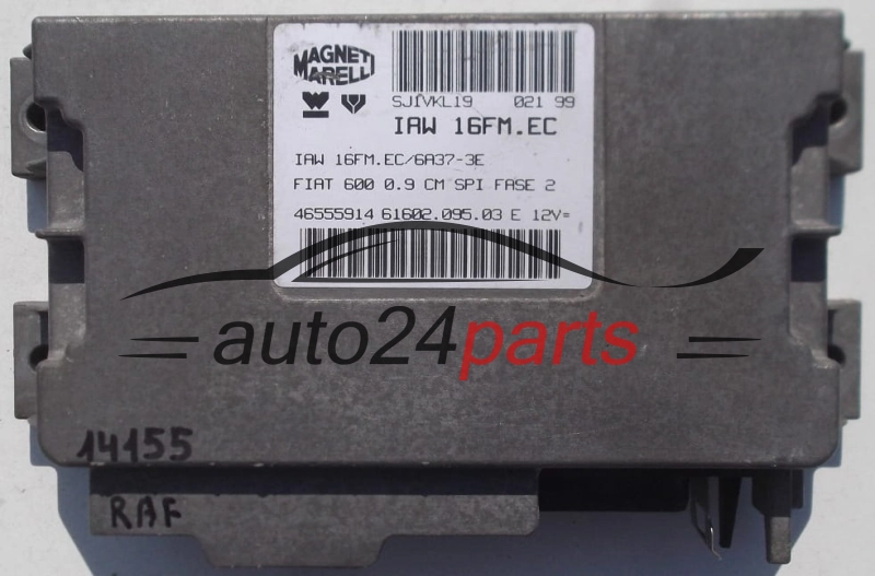 KOMPUTER STEROWNIK SILNIKA FIAT SEICENTO 600 0.9, MAGNETI MARELLI IAW 16FM.EC, IAW16FMEC, 46555914, 61602.095.03 E, 6160209503