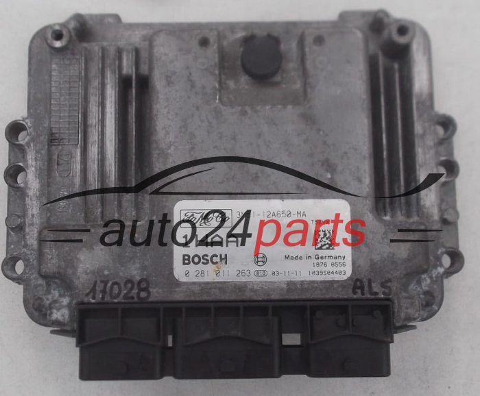 MOTORSTEUERGERÄT ECU STEUERGERAT FORD FOCUS C-MAX 1.6 TDCI BOSCH 0 281 011 263, 0281011263, FoMoCo 3M51-12A650-MA, 3M5112A650MA