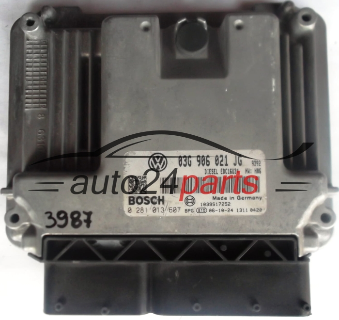 ECU CENTRALITA DE MOTOR VW VOLKSWAGEN GOLF 2.0 TDI 03G906021JG, 03G 906 021 JG, BOSCH 0281013607, 0 281 013 607