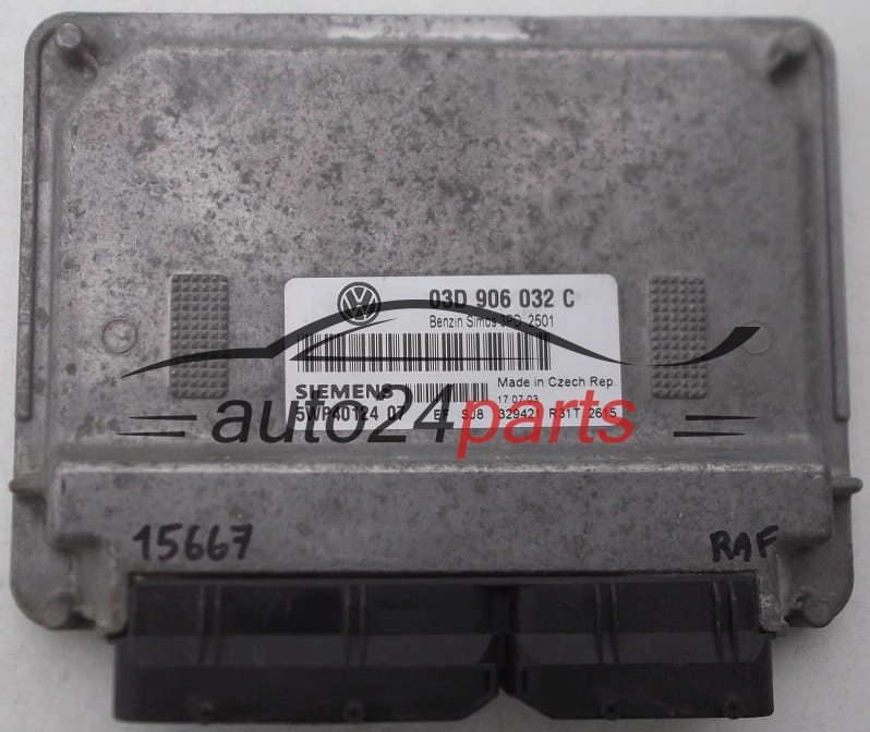 KOMPUTER STEROWNIK SILNIKA VW VOLKSWAGEN POLO 1.2 03D906032C, 03D 906 032 C, SIEMENS 5WP40124 07, 5WP4012407