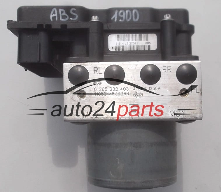 ABS POMPA NISSAN NV200 1.5 TDCI BOSCH 0 265 232 403, 0265232403, 47660 JX50A, 47660JX50A, 0265800863