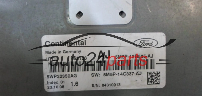 KOMPUTER STEROWNIK SILNIKA FORD 1.6 5M5P-12B565-AJ, 5M5P12B565AJ, 5WP22350AG 