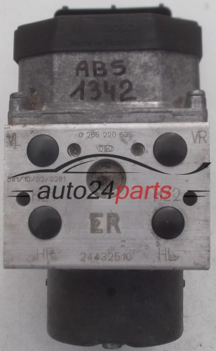 ABS HYDRAULIK-AGGREGAT MIT STEUERGERAET OPEL ASTRA G ZAFIRA A BOSCH 0 265 220 636, 0265220636, GM 24432510 ER 0 273 004 592, 0273004592