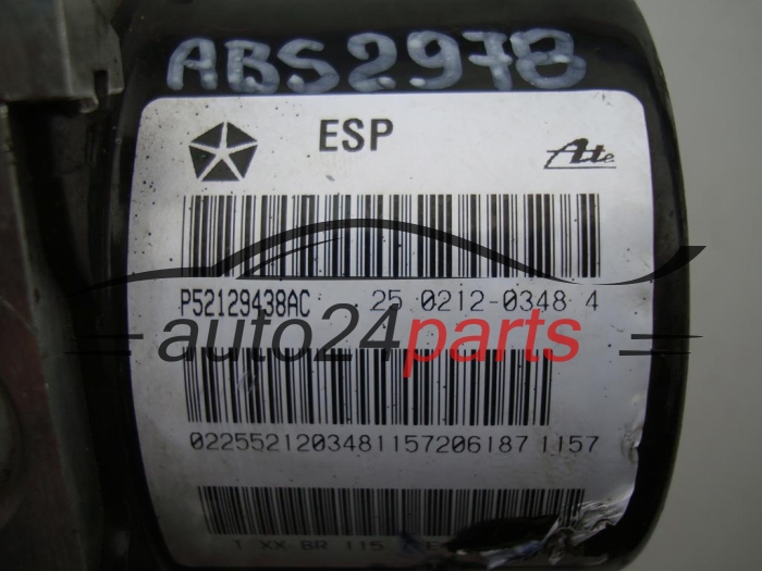 POMPE HYDRAULIQUE ET CALCULATEUR d'ABS JEEP GRAND CHEROKEE P52129438AC, 25.0212-0348.4, 25021203484, 25.0928-4306.3, 25092843063