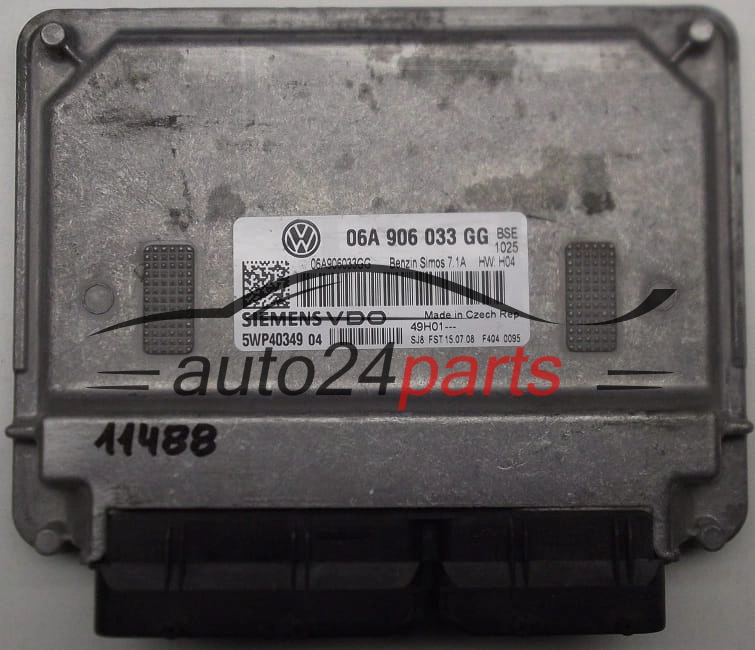 Sterownik silnika VW VOLKSWAGEN GOLF 1.6 SIEMENS VDO 5WP4034904 06A906033GG SIMOS 7.1A -