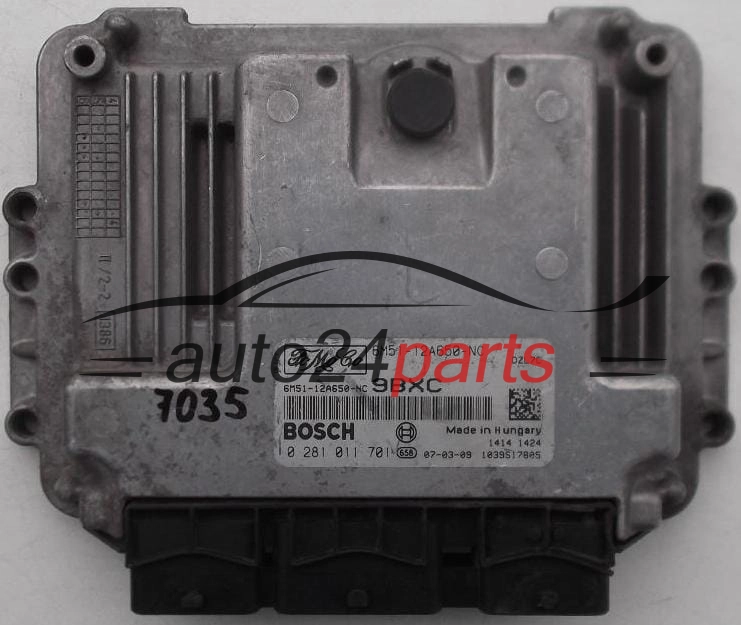 CALCULATEUR MOTEUR FORD FOCUS 1.6 TDCI BOSCH 0 281 011 701, 0281011701, 6M51-12A650-NC, 6M5112A650NC