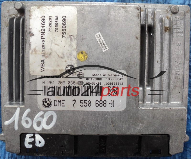 ECU CENTRALITA DE MOTOR BMW E81 E87 116 1.6 BOSCH 0261209036, 0 261 209 036, DME 7 550 688 -01, 7550688, 755068801, DME7550688