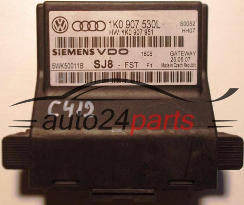 KOMFORTSTEUERGERÄT GATEWAY VOLKSWAGEN AUDI SIEMENS 5WK50011B 1K0907530L, 1K0 907 530 L 
