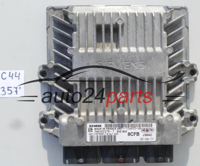 KOMPUTER STEROWNIK SILNIKA FORD FOCUS C-MAX 2.0 TDCI SIEMENS 5WS40227E-T, 5WS40227ET, FoMoCo 6M51-12A650-VB, 6M5112A650VB, 8CFB, SID803
