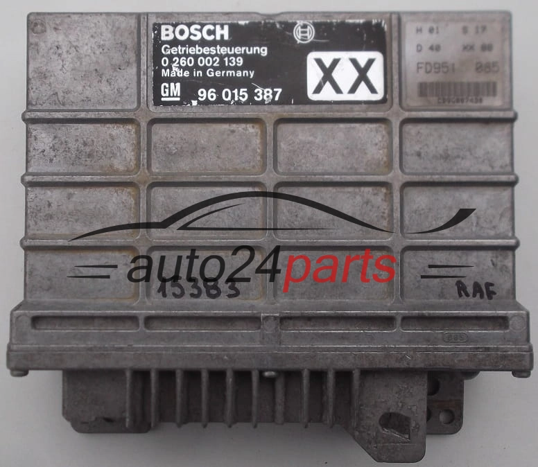 STEROWNIK SKRZYNI AUTOMATYCZNEJ OPEL OMEGA A BOSCH 0 260 002 139, 0260002139, GM 90 015 387 XX, 90015387XX