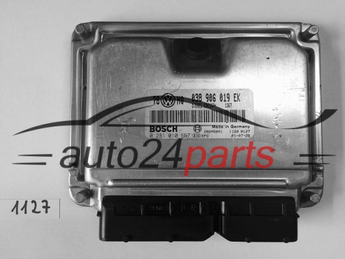 KOMPUTER STEROWNIK SILNIKA VW VOLKSWAGEN PASSAT 1.9 TDI EVB 038 906 019 EK, 038906019EK, BOSCH 0 261 010 667, 0281010667, 28SA5041