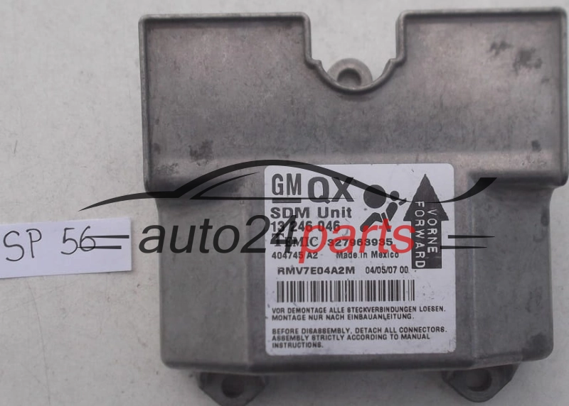 STEROWNIK MODUL PODUSZEK POWIETRZNYCH OPEL ZAFIRA B GM 13 246 046 QX
