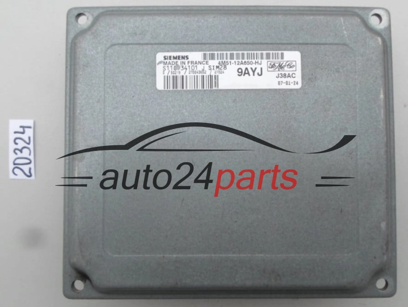 KOMPUTER STEROWNIK SILNIKA FORD FIESTA 1.6 4M51-12A650-HJ, 4M5112A650HJ, S118934101 J, S118934101J, SIM28