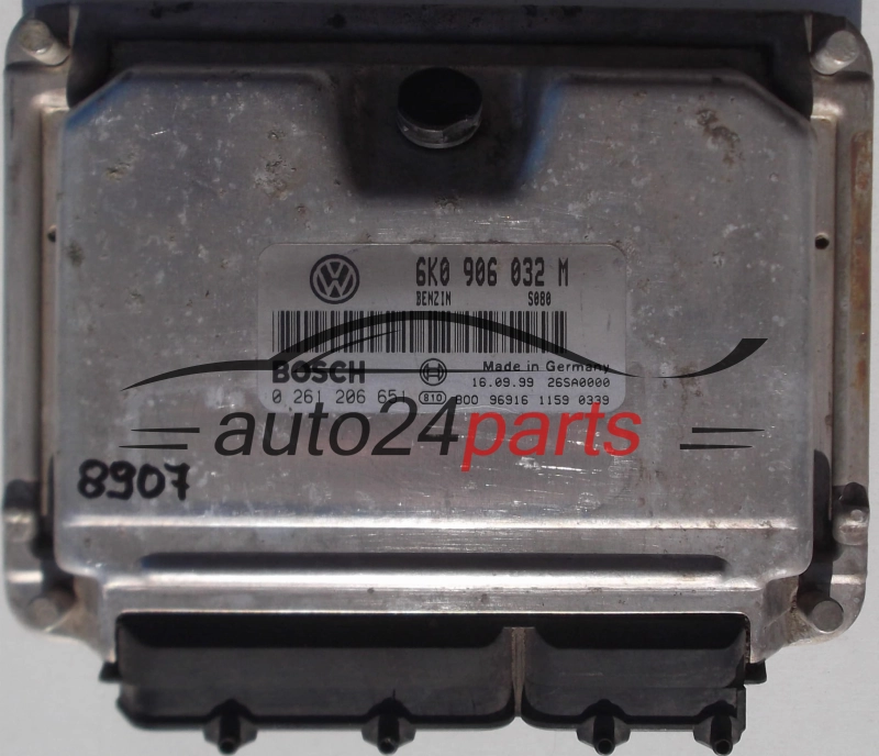 KOMPUTER STEROWNIK SILNIKA SEAT, VW VOLKSWAGEN CADDY 1.4, BOSCH 0 261 206 651, 0261206651, 6K0 906 032 M, 6K0906032M 
