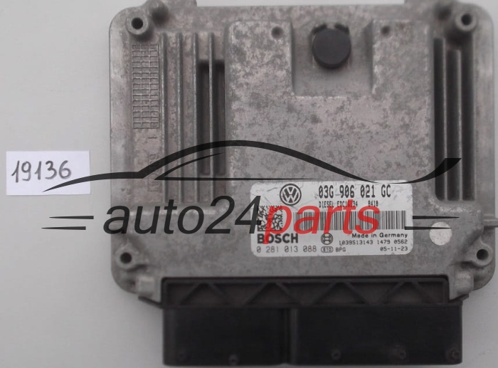 KOMPUTER STEROWNIK SILNIKA VW VOLKSWAGEN TOURAN 2.0 TDI BOSCH 0 281 013 088, 0281013088, 03G 906 021 GC, 03G906021GC 
