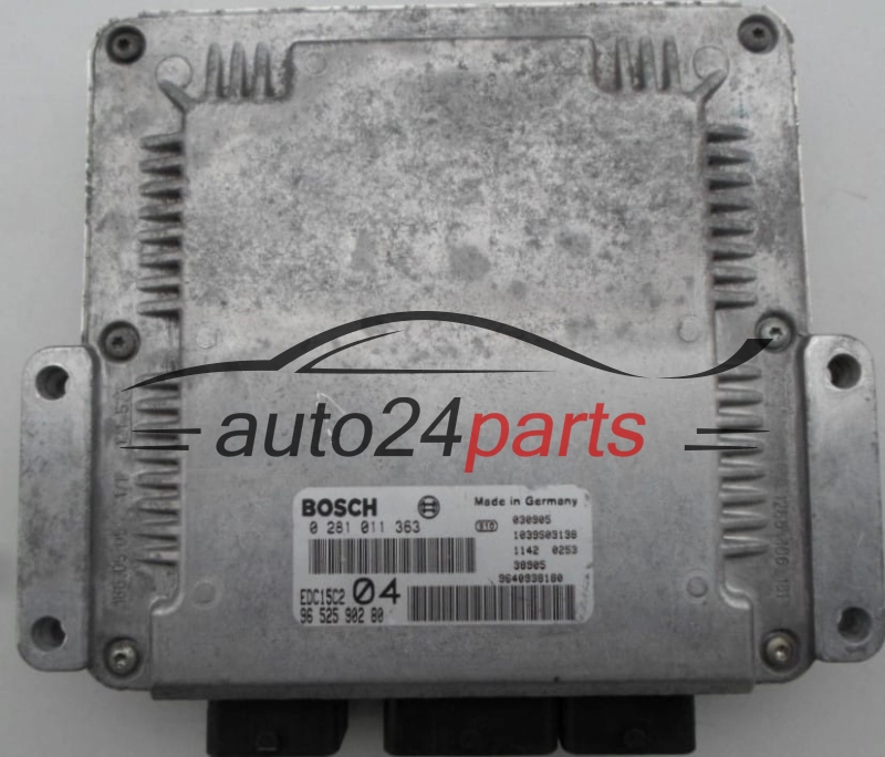 Calculateur Moteur PEUGEOT 807 2.2 HDI BOSCH 0 281 011 363, 96 525 902 80, 9640938180, EDC15C2 04 