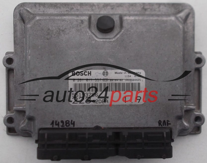 KOMPUTER STEROWNIK SILNIKA FIAT DOBLO 1.9 JTD 55193786, BOSCH 0281011557, 0 281 011 557, 22342DBA, 1039S04425 