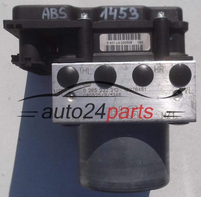 POMPE HYDRAULIQUE ET CALCULATEUR dABS OPEL CORSA MERIVA TIGRA BOSCH 0 265 232 212, 0265232212, 13276461 HG, 13276461HG, 0 265 800 770, 0265800770