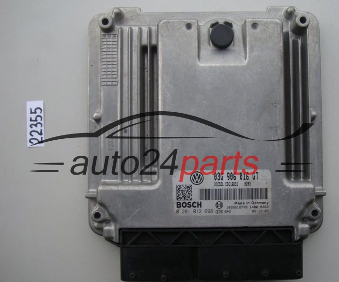 MOTORSTEUERGERÄT ECU STEUERGERAT SKODA SUPERB 2.0 TDI BOSCH 0 281 012 698, 0281012698, 03G 906 016 GT, 03G906016GT, EDC16U31