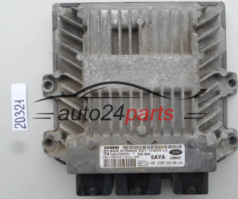KOMPUTER STEROWNIK SILNIKA FORD FIESTA 1.4 TDCI SID 804 3S61-12A650-LA, 3S6112A650LA, 5WS40069A-T, 5WS40069AT 