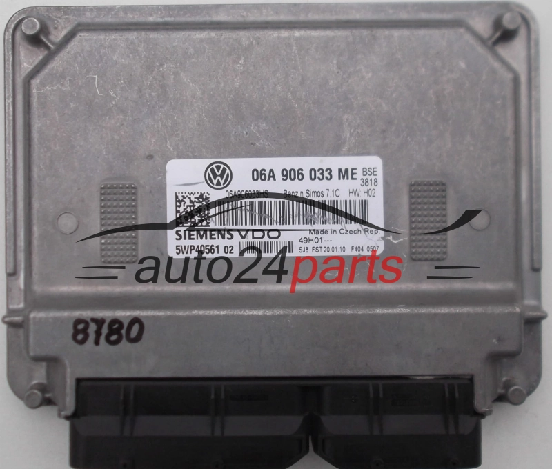 KOMPUTER STEROWNIK SILNIKA VW VOLKSWAGEN CADDY, SIEMENS 5WP40561 02, 5WP4056102, 06A 906 033 ME, 06A906033ME, SIMOS7.1C 