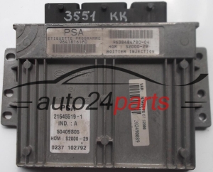 CALCULATEUR MOTEUR CITROEN XSARA 1.4 9641816180 9638484780-04 HOM S2000-29 21645519-1, 216455191 50409S05